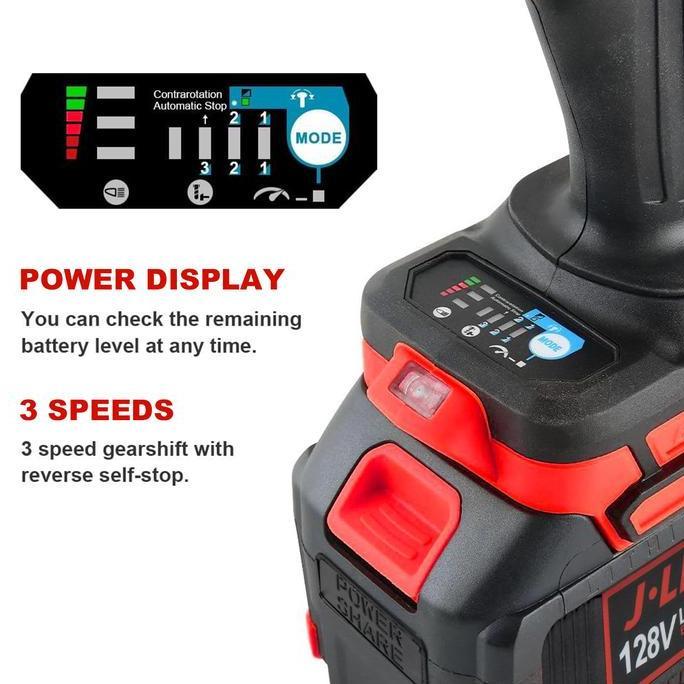 Murah Jld Impact Wrench Xtra Jumbo 2100Nm 3/4" Impact Wrench Torsi Besar Impact Baterai 128Vf Buat T