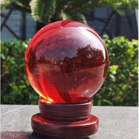 Bola Red Kristal Feng Shui Jumbo ukuran 20cm + Tatakan sesuai foto (cl