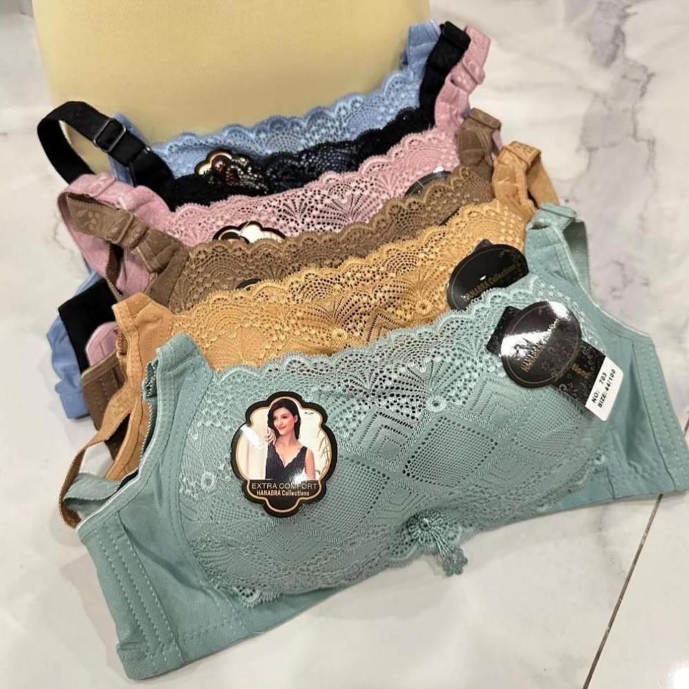 3 PCS BRA KEMBEN HANABRA ART 703 TANPA KAWAT BUSA TIPIS
