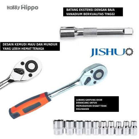 Murah Cod Kunci Socket Stainless 12 In 1 / Socket Wrench 1/2 Inch Jl-1014