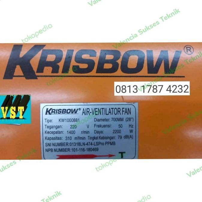 Krisbow Kipas Angin Exhaust Fan Portable Ventilator Blower 28"Inch