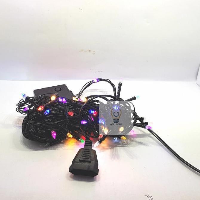 Lampu Natal / Lampu Hias / Kabel Hitam / Lampu Natal RGB / Warna Warni