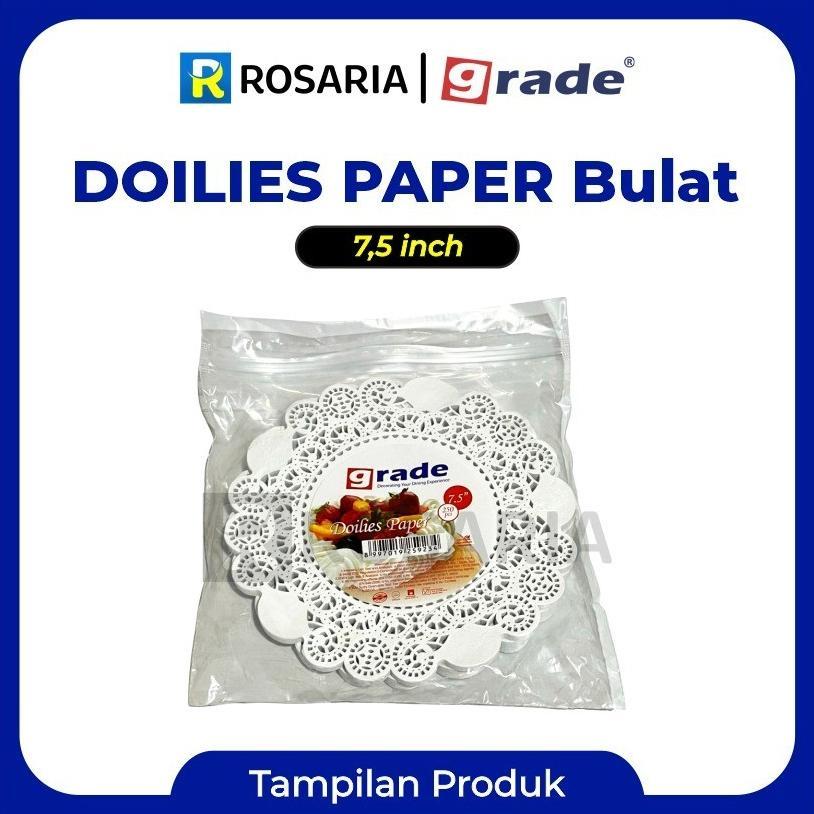 Doilies Paper 7,5 Grade Bulat Putih Alas Isi 250 Pcs Kertas Renda Tatakan Kue Doyleys Best Seller