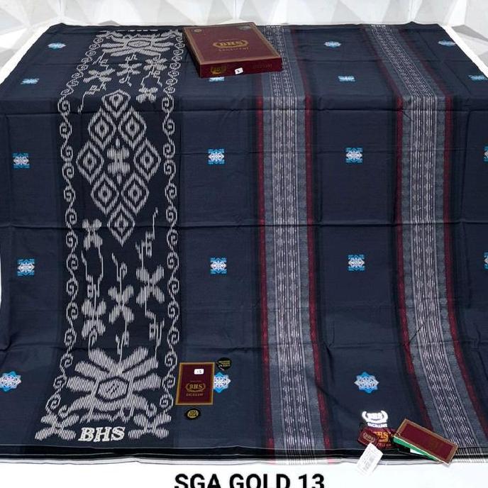 Terjangkau Sarung Bhs Excellent Songket Motif Sgf Kualitas Gold, Hitam Putih Navy Tenun