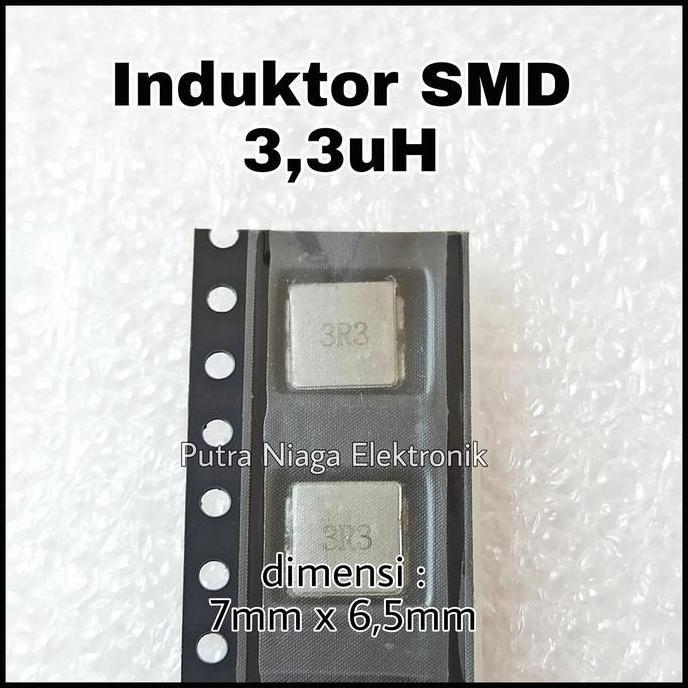 Terbaru (1) Induktor SMD 3,3uH Inductor Power 3.3uH 7mm x 6,5mm marking : 3R3 putran1a Buru Order