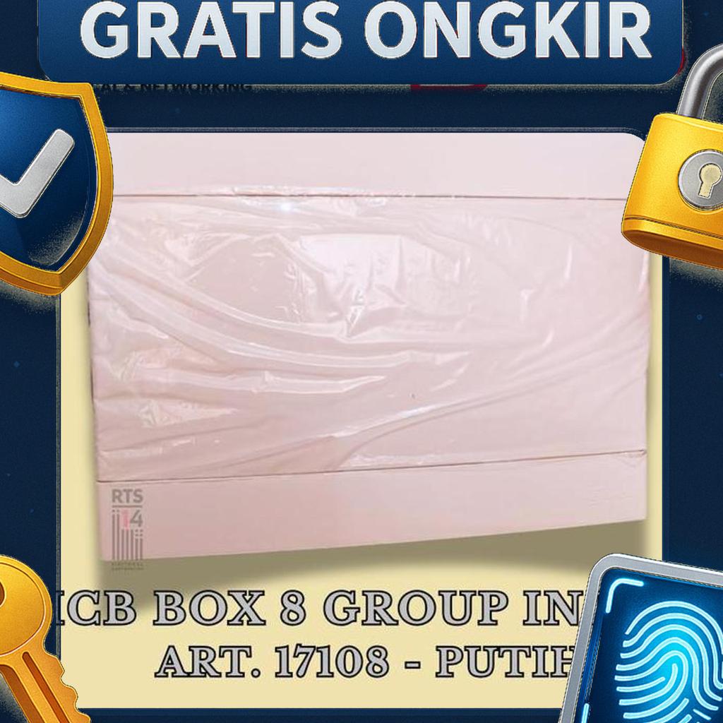 Mcb Box Broco 8 Group Inbow White Art. 17108-55 / Kotak Panel Listrik 8 Slot Tanam Putih Broco