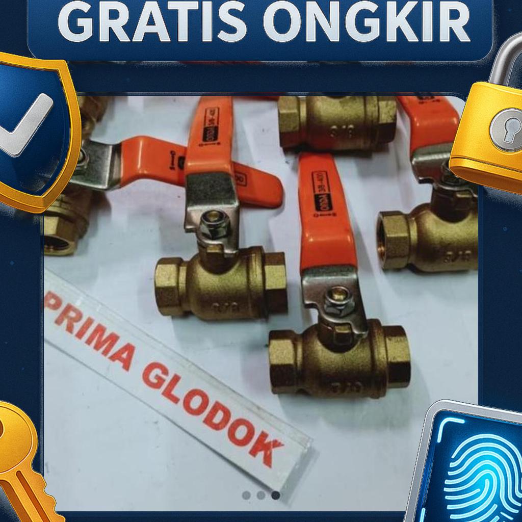 Ball Valve Onda Kuningan 1/4"/Bras Onda Stop Kran 1/4Inch