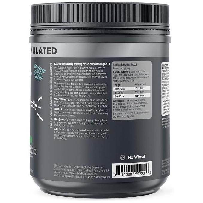 Zesty Paws Vet Strength Pre, Pro & Postbiotic Bites - Probiotic Dog