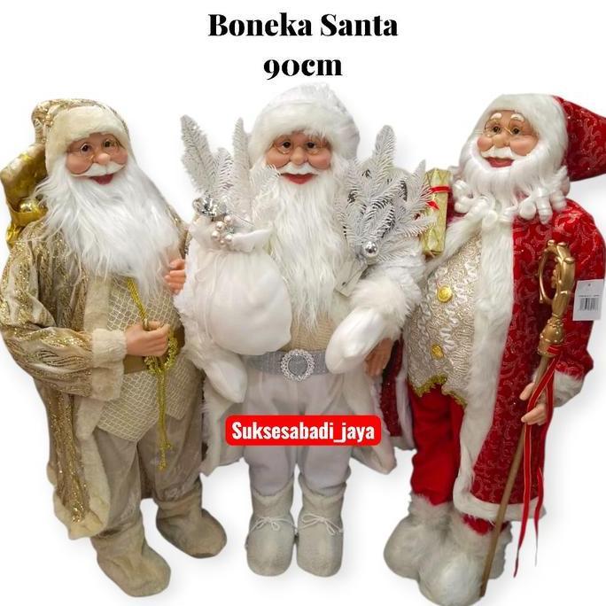 PREMIUM BONEKA SMILING SANTA CLAUS 90cm/PATUNG SANTA CLAUS (BONEKA NATAL/BONEKA SANTA CLAUS / CHRIST