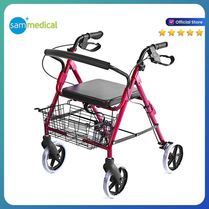 Gea Walker + Rollator Rangka Fs 965Lh / Alat Bantu Jalan Walker Rollator Original Dan Terpercaya