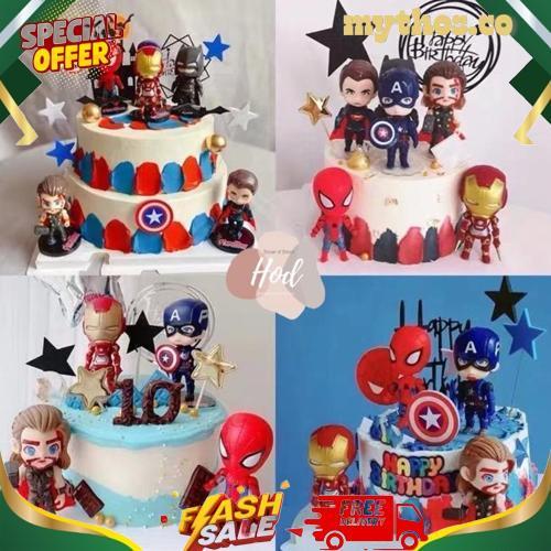 Cod Topper Superhero Avengers Dc Marvell Set Hiasan Kue Super Hero Ironman Superman Batman Captain A