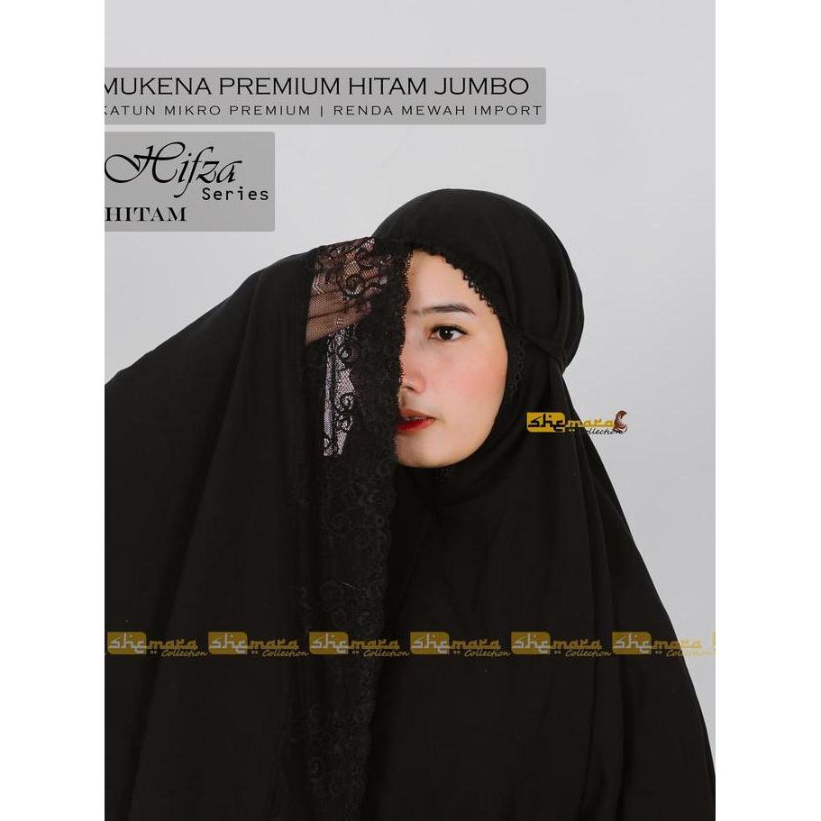 New- Mukena Dewasa Katun Premium Umroh/Haji Polos Renda Mewah Hitam & Putih