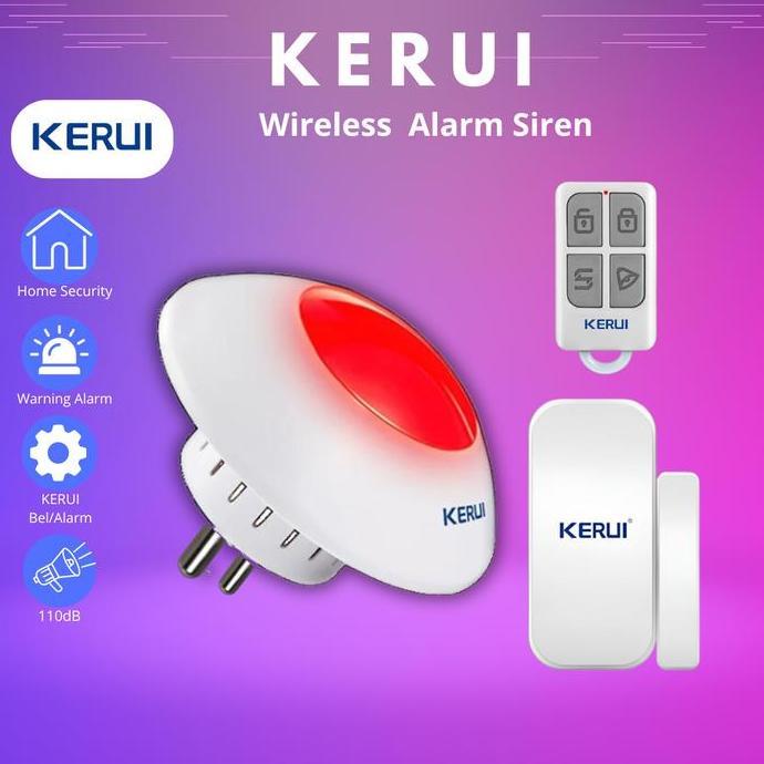 KERUI Alarm Rumah Wireless Strobe Sirine Indoor Alarm Sirine Home Security set