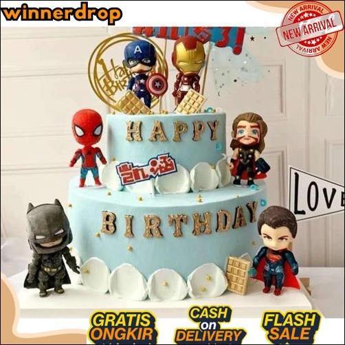 Flash Sale Topper Superhero Avengers Dc Marvell Set Hiasan Kue Super Hero Ironman Superman Batman Ca