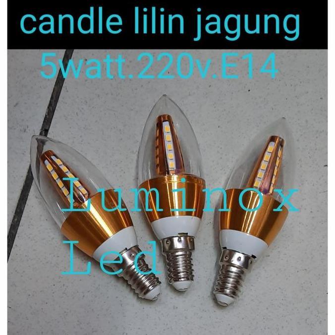 candle led jagung 5watt 5w e14 lampu lilin crystal E14 led 5 watt 5 w