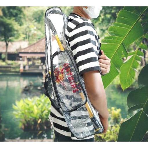 Tas Pancing TRANSPARAN bahan MIKA PLASTIK KUAT ukuran 60,75,90,100