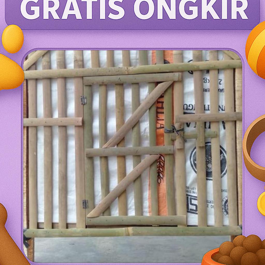 Kandang Ayam Bambu / Kandang Rakit Bambu Segiempat Kotak