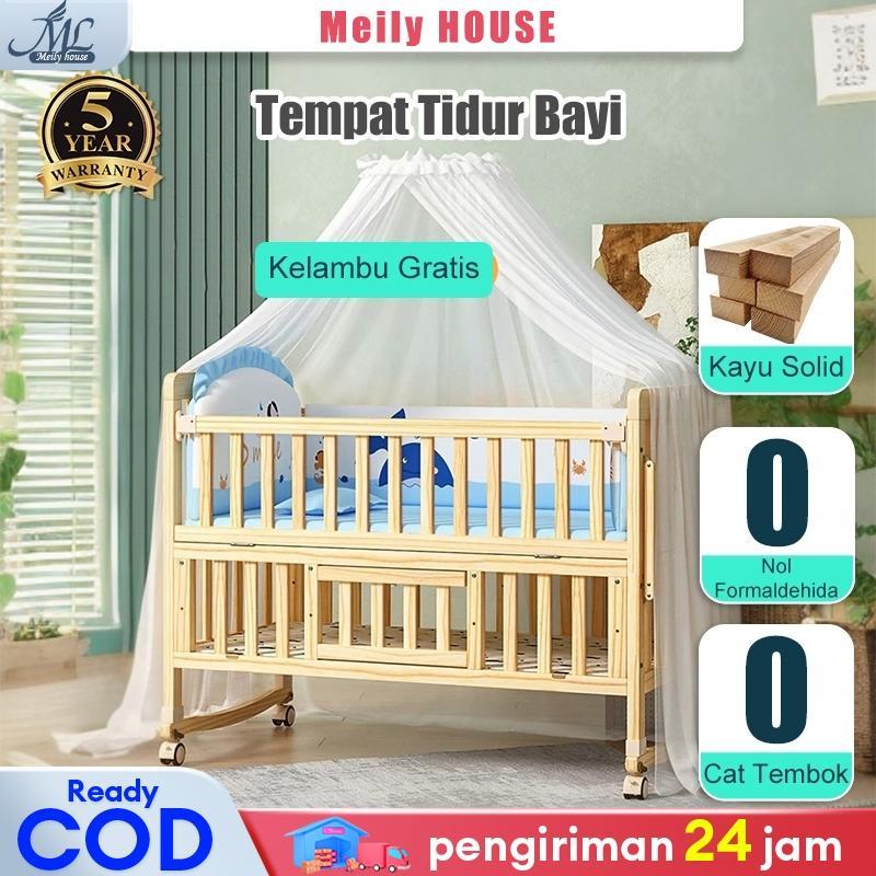 Tempat Tidur Bayi Goyang Box Bayi 0-10 Tahun Free Kasur Bayi Set Kelambu Baby Box Tempat Tidur Anak