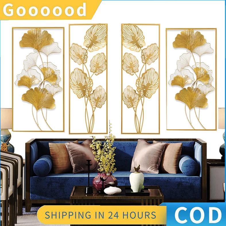 30*85 Cm/hiasan dinding mewah bingkai logam daun/hiasan dinding besi tempa/hiasan dinding ruang tamu