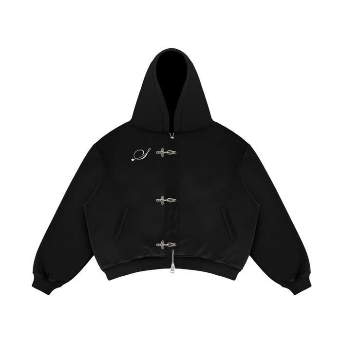 Satisfaction Fireman Clasp Hoodie Double Zipp 375Gsm Startle Black New Best Quality 100% Original