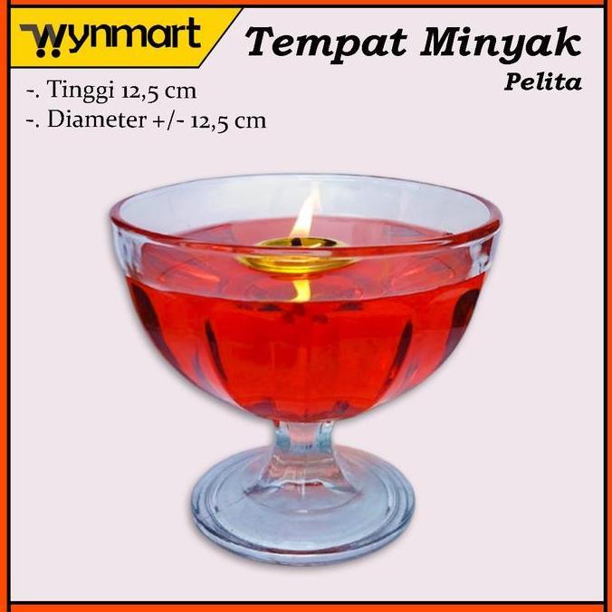 Tempat Minyak Lilin Pelita Kaca Polos / Mangkok Kaca Bening Tempat Minyak Pelita