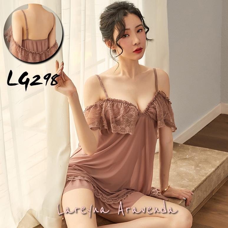 Pakaian Wanita- Set Lingerie + Cd Seksi Jumbo Fit M/L/Xl/Xxl Model Gaun Sabrina Lg298 - Lingerie - B