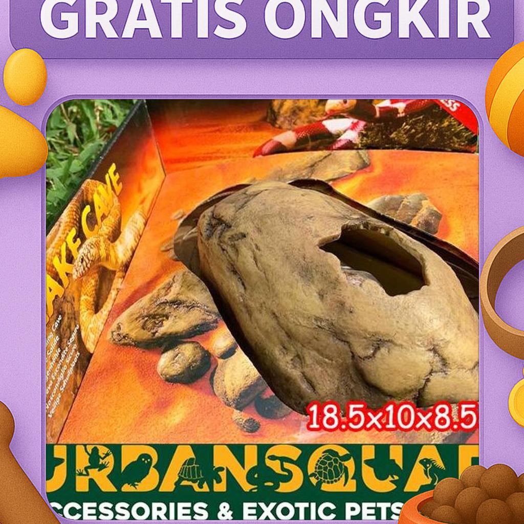 Exoterra Snake Cave Hiding Cave Ular Bp Retic Molu King Corn Snake