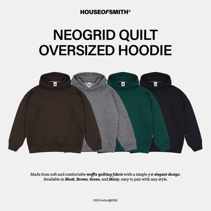 House Of Smith Neogrid Quilt Oversized Hoodie - Sweater Hoodie Oversized Pria Termurah Best Quality 