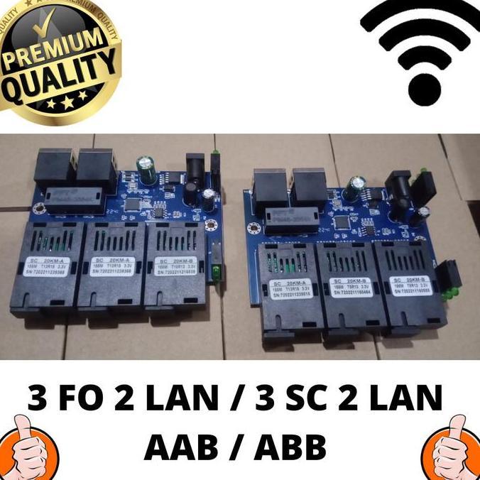 TERMURAH - KONVERTER 3 FO 2 LAN PCB