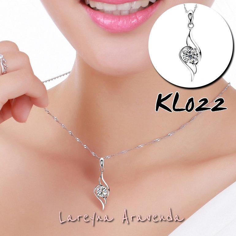 Pakaian Wanita- Kalung Titanium + Liontin Wanita Korea Crystal Angel Wings Kl022 - Lingerie - Baju D