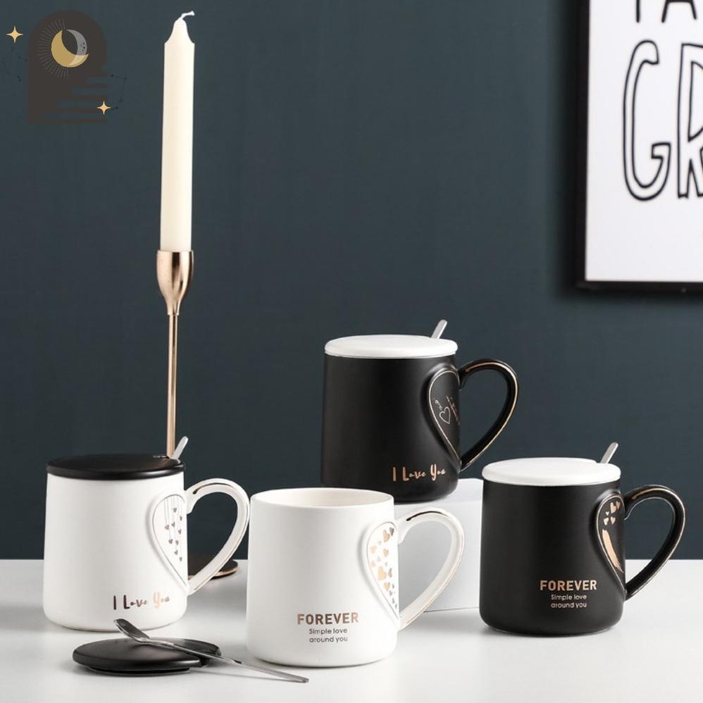 Best Seller Either.Id Gelas Cangkir Keramik Estetik Style Cantik Nordic Kopi Teh Keramik Mug Tutup S