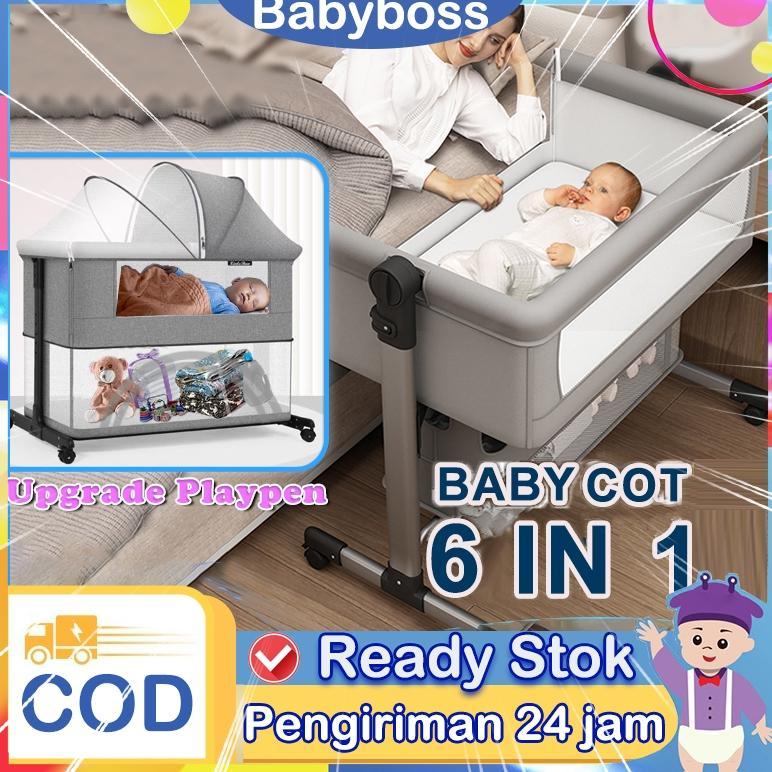 [Tinggi dapat disesuaikan]Box Bayi Tempat tidur bayi portabel travel cot bassinet lipat tempat tidur