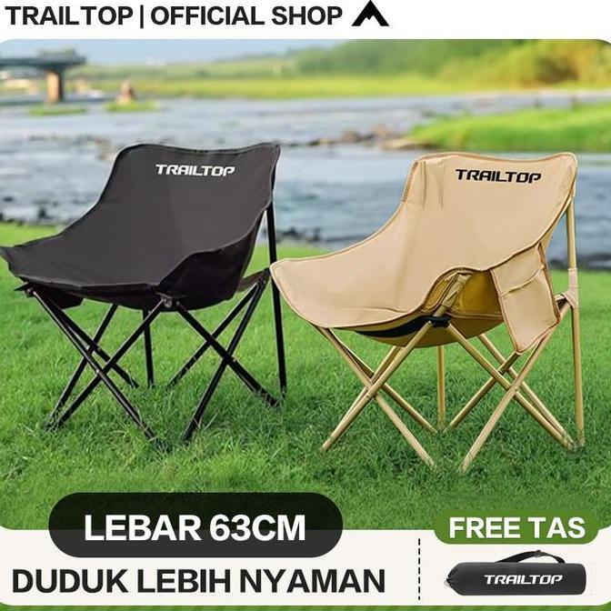 TrailTop Kursi Lipat Outdoor Kursi Santai Kain Oxford Bangku Lipat Kursi Lipat Portable
