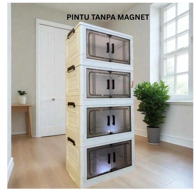 TERLARIS Hangyan Lemari Plastik Lipat Premium 3 Susun Bahan PP Tebal Ramah Lingkungan BPA Free Tahan