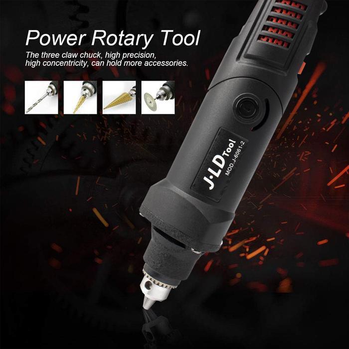 Jld Mini Grinder J6061-2 Mesin Bor Tuner Set 6Mm Bor Ukir Grafir 190W Dengan Brush Key Wire Untuk Po