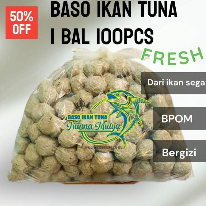 Baso ikan Tuna fresh 100 pcs Hunna Mulya bakso frozen rumahan praktis sehat dan lezat TER