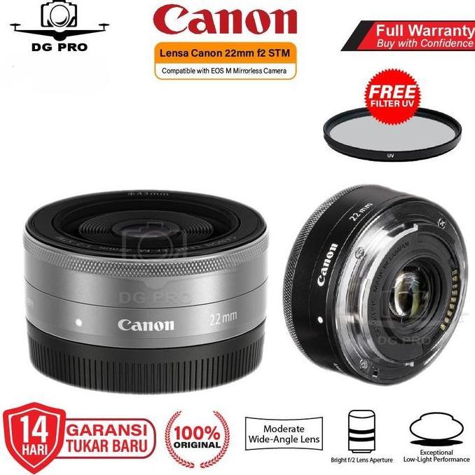 LENSA CANON 22MM F2 STM - LENSA MIRRORLES CANON EF-M 22MM F2 STM