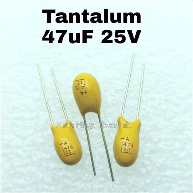 Terbaru (1) Kapasitor Tantalum 47uF 25V 47uF/25V 476 25Volt putran1a