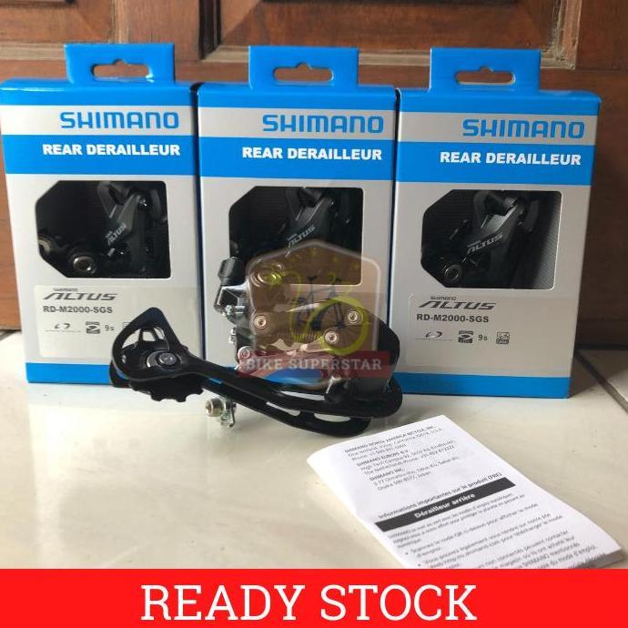 RD Rear Derailleur Shimano 9 Speed Altus M2000 Long Cage Sepeda