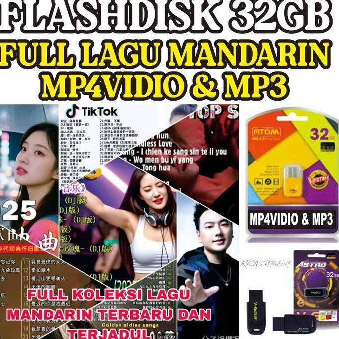 (Lagu Mandarin) Flashdisk 32GB sudah full lagu mandarin mp4&mp3 lagu bisa cod otg storage penyimpana