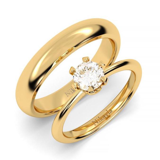 Nikayla Jewelry - Cincin Couple Emas & Perak Luxury Queen
