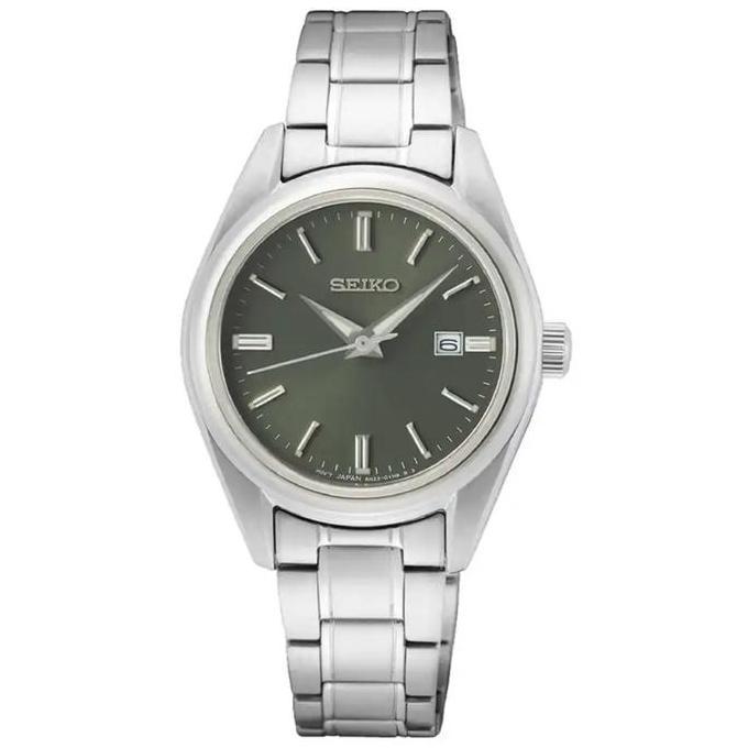 Jam Tangan Wanita Seiko SUR533P1 Quartz Sapphire Olive Green Dial Stainless Steel SUR533