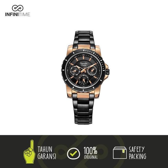 Alexandre Christie AC 6141 Black Rose Gold (Ladies)