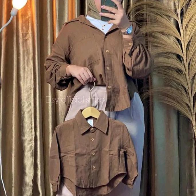 Baju Couple Ibu Dan Anak Perempuan / Baju Couple Mom Dan Kids / Kemeja Oversize Couple Ibu Dan Anak 