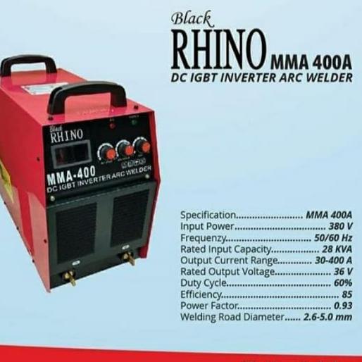 Mesin Las Inverter MMA 400 A Black Rhino 380V-Travolas MMA 400 RHINO Promo Premium