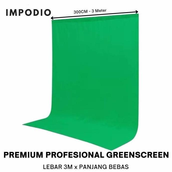 Greenscreen kain hijau IMPODIO Profesional studio Grade - Lebar 3m