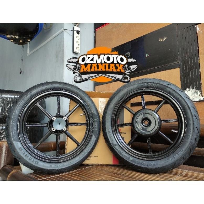 Wheel Set Velg Vrossi Vario 125 & 150 Venom Comet + Ban Pirelli Diablo Rosso