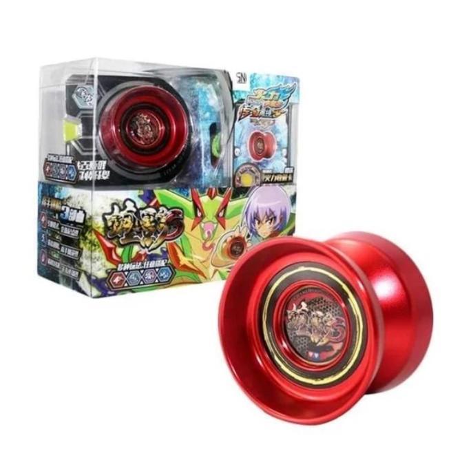 Yoyo Blazing Teens Demon Flashy Blade Blazing Flame Tiger Set Auldey Kode 689