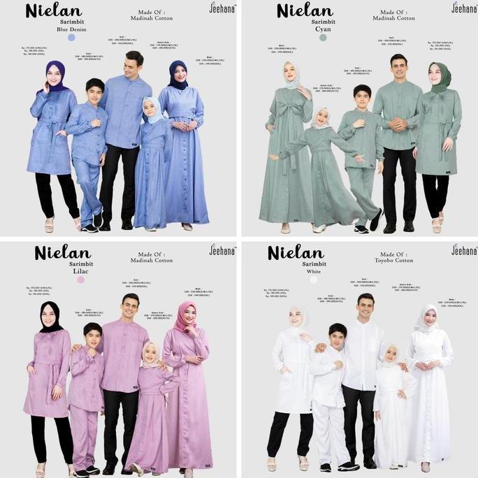 baju sarimbit couple keluarga tunik muslim famset lebaran nielan jeehana
