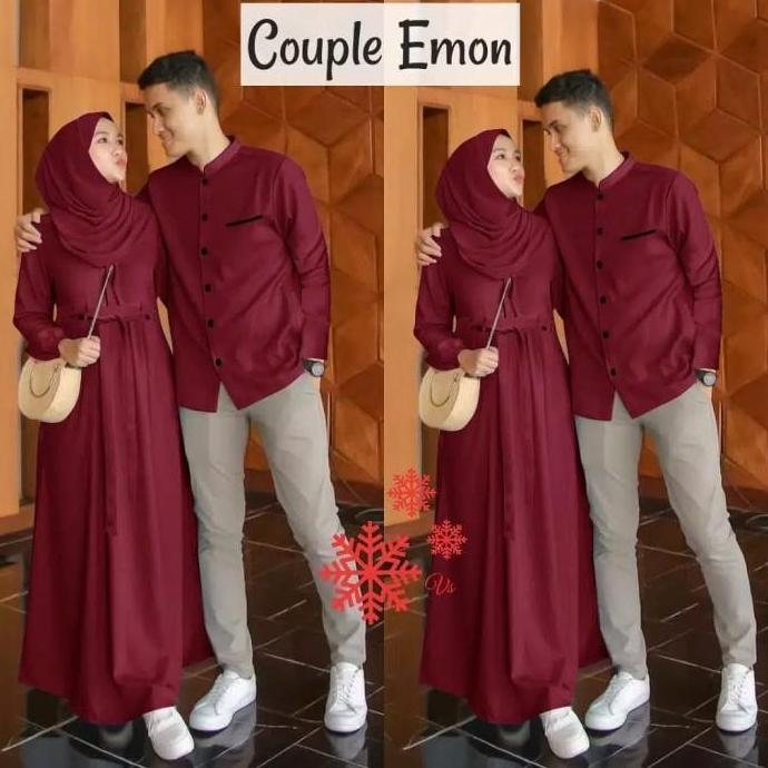 Couple Emon terbaru// couple lebaran 2025// couple pasangan gamis+kemeja/ gamis muslim/ couple suami